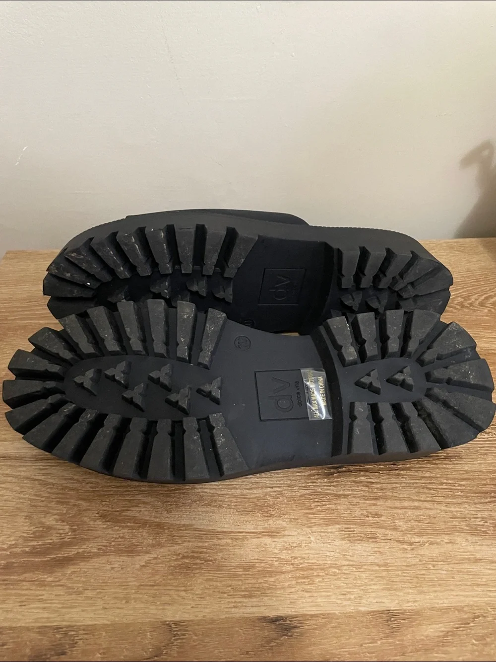 Dolce Vita Black Platform Slide Sandals